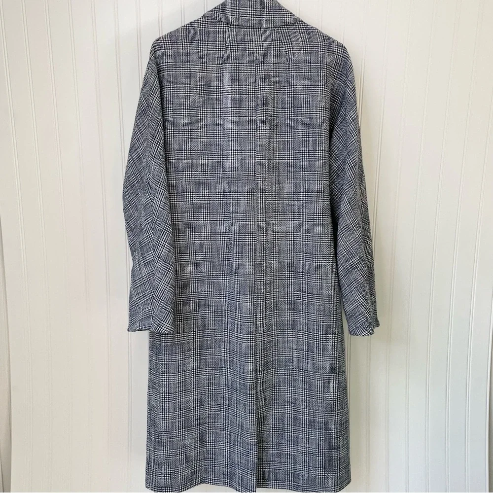 Veronica Beard Fiona Plaid Check Tweed Coat Size Medium Blue Multi